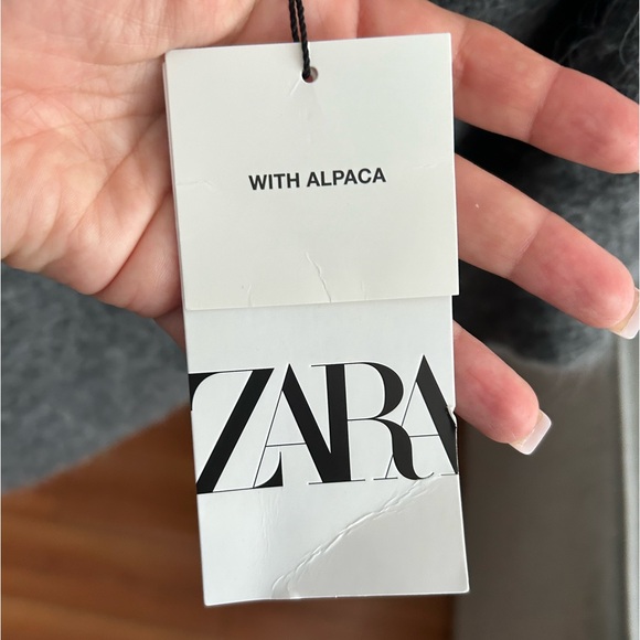 NWT Women's Zara Asymmetric Alpaca Blend Knit Bolero Size L - Picture 8 of 9